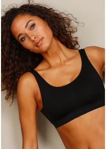 Lascana Bustier 'seamless' schwarz Gr. 32/34 für Damen. Ohne Bügel