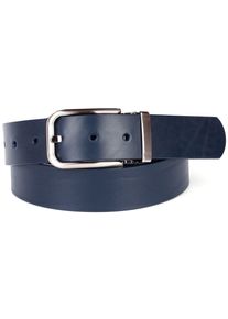 Anthoni Crown Damen Ledergürtel, blau, Gr. 100, unifarben, Leder, Gürtel, 3,5 cm breiter Casual-Vollledergürtel