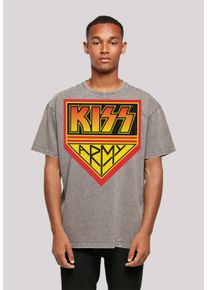 F4NT4STIC Herren T-Shirt "Kiss Rock Band Army Logo", grau, casual, Gr. M, Obermaterial: 100% Baumwolle, Shirts, Premium Qualität, Musik, By Rock Off