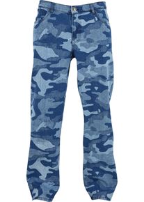 Urban Classics Herren Cargohose "Urban Classics Laser Camo Printed Jeans", blau, Gr. 31, 100% Baumwolle, Hosen