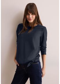 Cecil Damen Langarmshirt, blau, casual, Gr. XXL, unifarben, Web, Stoff, 50% Baumwolle, 50% Modal, Shirts, aus softem Materialmix