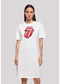 F4NT4STIC Damen Shirtkleid "The Rolling Stones Zunge", weiß, casual, Gr. XXL, Obermaterial: 100% Baumwolle, Kleider, Premium Qualität