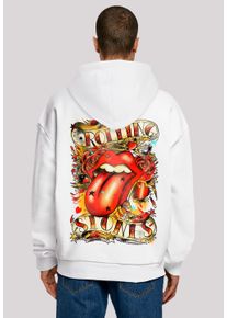 F4NT4STIC Herren Kapuzenpullover "The Rolling Stones Tongue And Stars", weiß, casual, Gr. XXL, Obermaterial: 100% Baumwolle, Pullover, Musik, Band,