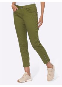 Heine Damen 3/4-Hose, grün, Gr. 40, unifarben, 98% Baumwolle, 2% Elasthan, Miedereinsatz:15% Elasthan, 85% Polyamid, Hosen
