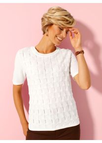 Damen Ajourpullover "Pullover", beige, Gr. 38, unifarben, 100% Polyacryl, Pullover