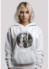 F4NT4STIC Damen Kapuzenpullover "Elton John Vintage Circle", weiß, casual, Gr. XL, Obermaterial: 65% Baumwolle, 35% Polyester, Pullover, Premium