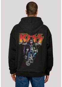 F4NT4STIC Herren Kapuzenpullover "Kiss Rock Band Neon", schwarz, casual, Gr. M, Obermaterial: 100% Baumwolle, Pullover, Premium Qualität, Musik, By