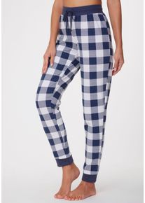 Vivance Dreams Damen Schlafhose, Gr. 36, blau, Jersey, Obermaterial: 100% Baumwolle, klassisch, Hosen, mit Allover-Druck