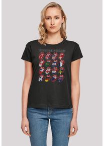 F4NT4STIC Damen T-Shirt "The Rolling Stones Voodoo Lounge Tongues", schwarz, casual, Gr. XS, Obermaterial: 100% Baumwolle, Shirts, Musik, Band, Logo