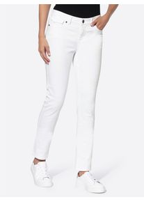 Heine Damen Röhrenjeans, weiß, Gr. 42, unifarben, 98% Baumwolle, 2% Polyester, Jeans