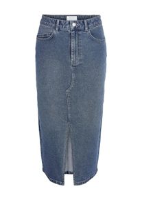Noisy may Damen Jeansrock "NMKATH NW SLIT MIDI SKIRT VI477MB NOOS", blau, modisch, Gr. S, unifarben, Denim/Jeans, Obermaterial: 99% Baumwolle, 1%