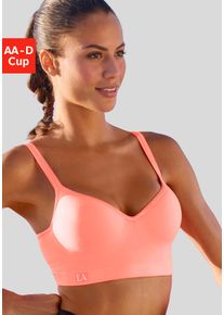 active by Lascana LASCANA ACTIVE Damen Sport-Push-up-BH, Gr. 90, orange, Microtouch, Obermaterial: 85% Polyamid, 15% Elasthan, sportlich, BHs, mit Bügel mit