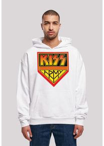 F4NT4STIC Herren Kapuzenpullover "Kiss Rock Band Army Logo", weiß, casual, Gr. XL, Obermaterial: 100% Baumwolle, Pullover, Premium Qualität, Musik,