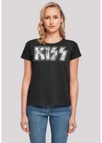 F4NT4STIC Damen T-Shirt "Kiss Rock Band Vintage Logo", schwarz, casual, Gr. XS, Obermaterial: 100% Baumwolle, Shirts, Premium Qualität, Musik, By