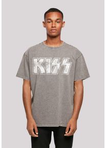 F4NT4STIC Herren T-Shirt "Kiss Rock Band Vintage Logo", grau, casual, Gr. S, Obermaterial: 100% Baumwolle, Shirts, Premium Qualität, Musik, By Rock