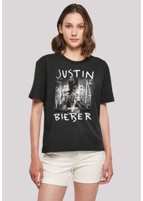 F4NT4STIC Damen T-Shirt "Justin Bieber Purpose Album Cover", schwarz, casual, Gr. L, Obermaterial: 100% Baumwolle, Shirts, Premium Qualität, Musik,