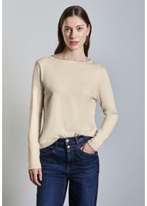 Street One Damen Strickpullover, beige, casual, Gr. 36, unifarben, Stoff, 52% Viskose, 28% Polyester, 20% Polyamid, Pullover, mit U-Boot-Ausschnitt