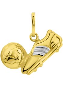 Firetti Damen Ketten-Anhänger "Schmuck Geschenk Gold 375 Halsschmuck Anhänger Fußall mit Schuh", Gelbgold 375, 0,63 g, gold, Gelbgold 375,