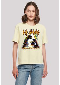 F4NT4STIC Damen T-Shirt "Def Leppard Hysteria", gelb, casual, Gr. XL, Obermaterial: 100% Baumwolle, Shirts, Premium Qualität