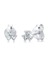 Elli Damen Paar Ohrstecker "Geo Trio Fein Kristalle 925 Silber", OneSize,mit Steinen, Silber 925 (Sterlingsilber), silber, Silber 925