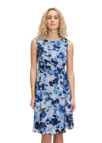 Vera Mont Damen Cocktailkleid "Vera Mont Cocktailkleid mit Bindegürtel", blau, feminin, Gr. 44, Chiffon, Obermaterial: 100% Polyester. Futter: 100%