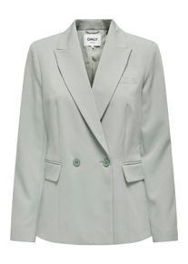 Only Damen Kurzblazer "ONLMALIKA L/S FITTED BLAZER TLR CC", grau, modisch, Gr. 36, unifarben, Web, Obermaterial: 92% Polyester, 8% Elasthan, Blazer
