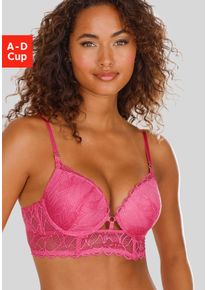 Lascana Damen Push-up-BH "Alicia", Gr. 80, pink, Microtouch, Obermaterial: 90% Polyamid, 10% Elasthan, feminin, BHs, in Bustier Form, sexy Dessous