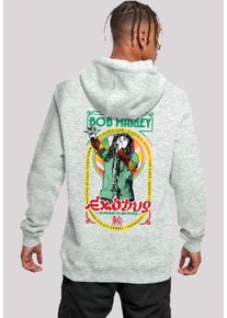 F4NT4STIC Herren Kapuzenpullover "Bob Marley Reggae Music Exodus Singing", grau, casual, Gr. L, Obermaterial: 65% Baumwolle, 35% Polyester, Pullover,