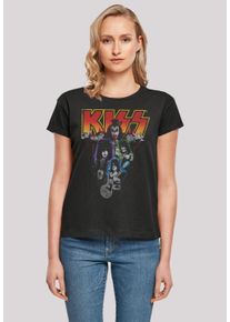 F4NT4STIC Damen T-Shirt "Kiss Neon Band", schwarz, casual, Gr. M, Obermaterial: 100% Baumwolle, Shirts, Premium Qualität