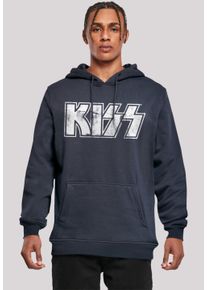 F4NT4STIC Herren Kapuzenpullover "Kiss Rock Music Band Vintage Logo", blau, casual, Gr. XL, Obermaterial: 65% Baumwolle, 35% Polyester, Pullover,