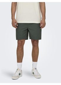 Only & Sons ONLY & SONS Herren Shorts "ONSTEL LIFE 0119 SHORTS NOOS", grün, Basic, Gr. M, unifarben, Obermaterial: 100% Baumwolle, Hosen