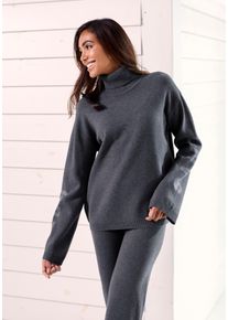 ELBSAND Damen Sweater, Gr. 32, blau, Feinstrick, Strick, Obermaterial: 50% Viskose (LENZING), 50% Polyester, meliert, unifarben, casual, Sweatshirts,
