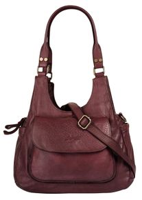Samantha Look Damen Umhängetasche, rot, Leder, unifarben, leicht glänzend, Taschen, echt Leder, Made in Italy