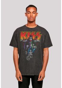 F4NT4STIC Herren T-Shirt "Kiss Neon Band", schwarz, casual, Gr. XXL, Obermaterial: 100% Baumwolle, Shirts, Premium Qualität