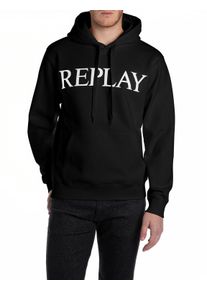 Replay Herren Kapuzensweatshirt, schwarz, casual, Gr. XXXL, bedruckt, Sweatware, Obermaterial: 80% Baumwolle, 20% Polyester, Sweatshirts, mit großem