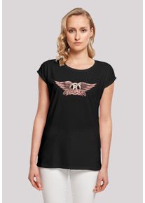 F4NT4STIC Damen T-Shirt "Aerosmith Rock Band Logo", schwarz, casual, Gr. XXXL, Obermaterial: 100% Baumwolle, Shirts, Premium Qualität, Rock-Musik,