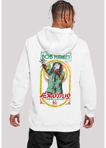 F4NT4STIC Herren Kapuzenpullover "Bob Marley Reggae Music Exodus Singing", weiß, casual, Gr. S, Obermaterial: 65% Baumwolle, 35% Polyester, Pullover,