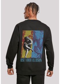 F4NT4STIC Herren Sweatshirt "Guns 'n' Roses Music Double Illusion", schwarz, casual, Gr. 4XL, Obermaterial: 50% Baumwolle, 50% Polyester,