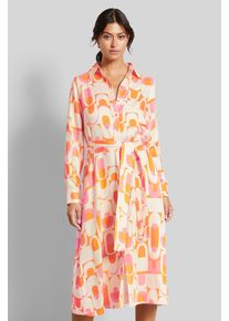 Bugatti Damen Blusenkleid, orange, Gr. 48, 100% Viskose, Kleider, mit Bindegürtel
