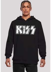 F4NT4STIC Herren Kapuzenpullover "Kiss Rock Music Band Vintage Logo", schwarz, casual, Gr. M, Obermaterial: 65% Baumwolle, 35% Polyester, Pullover,