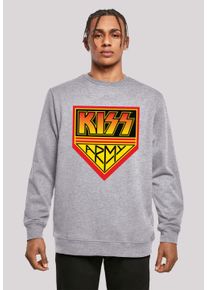 F4NT4STIC Herren Sweatshirt "Kiss Rock Band Army Logo", grau, casual, Gr. XS, Obermaterial: 50% Baumwolle, 50% Polyester, Sweatshirts, Premium