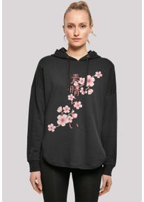F4NT4STIC Damen Kapuzenpullover "Kirschblüten Asien", schwarz, casual, Gr. XS, Obermaterial: 100% Baumwolle, Pullover, Print