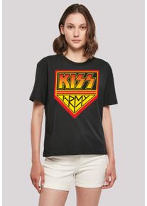 F4NT4STIC Damen T-Shirt "Kiss Rock Band Army Logo", schwarz, casual, Gr. XL, Obermaterial: 100% Baumwolle, Shirts, Premium Qualität, Musik, By Rock