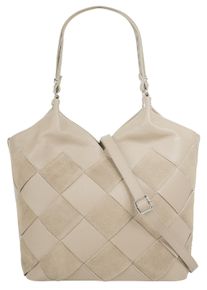 Samantha Look Damen Shopper, beige, Leder, Taschen, echt Leder, Made in Italy