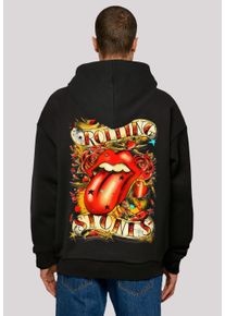 F4NT4STIC Herren Kapuzenpullover "The Rolling Stones Tongue And Stars", schwarz, casual, Gr. S, Obermaterial: 100% Baumwolle, Pullover, Musik, Band,