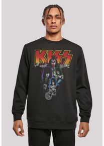 F4NT4STIC Herren Sweatshirt "Kiss Rock Band Neon", schwarz, casual, Gr. XS, Obermaterial: 50% Baumwolle, 50% Polyester, Sweatshirts, Premium