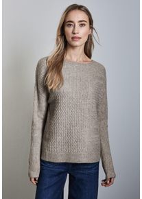 Street One Damen Strickpullover, beige, casual, Gr. 36, unifarben, Stoff, 43% Nylon, 41% Polyacryl, 10% Viskose, 6% Elasthan, Pullover, mit