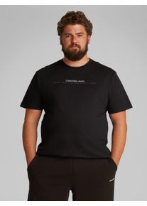 Herren T-Shirt "PLUS MINIMAL LOGO TEE", schwarz, casual, Gr. XXL, Calvin Klein Jeans Plus, unifarben, Single Jersey, Obermaterial: 100% Baumwolle,