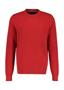 Lerros Herren Rundhalspullover, rot, casual, Gr. XXXL, unifarben, Strick, Obermaterial: 100% Baumwolle, Pullover, mit Logo-Stickerei