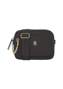 Tommy Hilfiger Damen Umhängetasche "TH SPRING CAMERA BAG", schwarz, Textil, Lederimitat, Taschen, Damen Mini Bag, Schultertasche mit verstellbarem